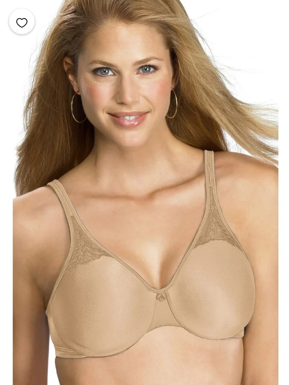NWT Bali Nude Full Coverage Underwire Bra with Lace Accents Size 36C